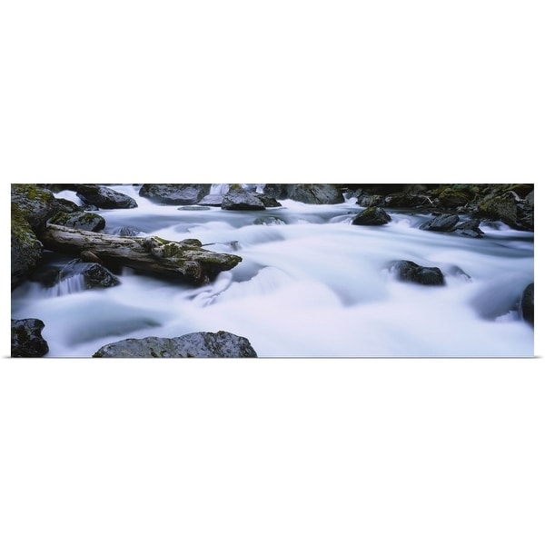 "Flowing water, Staircase Falls, Olympic National Park, Washington" Poster Print