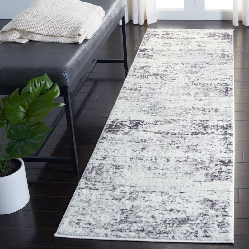 SAFAVIEH Amelia Modern Abstract Rug - 2'2" x 8' Runner - Ivory/Grey - Runner