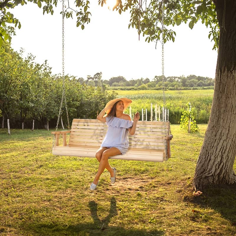 3-person Wood Porch Swing