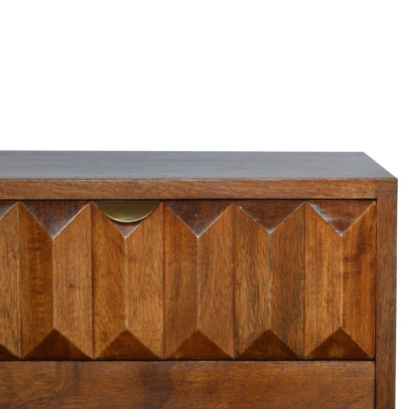 Solid Wood Chestnut Prism Nightstand