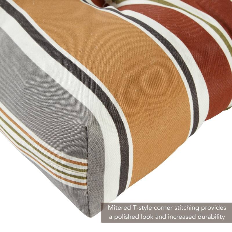 Brick Stripe 18-inch x 51-inch Outdoor Bench Cushion (Cushion Only)