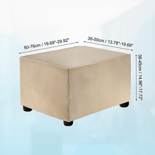 dimension image slide 44 of 52, Stretch Foot Stool Cover Rectangular Square Foot Stool Slipcover