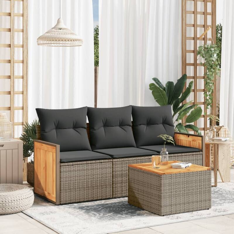 vidaXL Garden Sofa Set Grey - 21.7 x 21.7 x 14.6 in