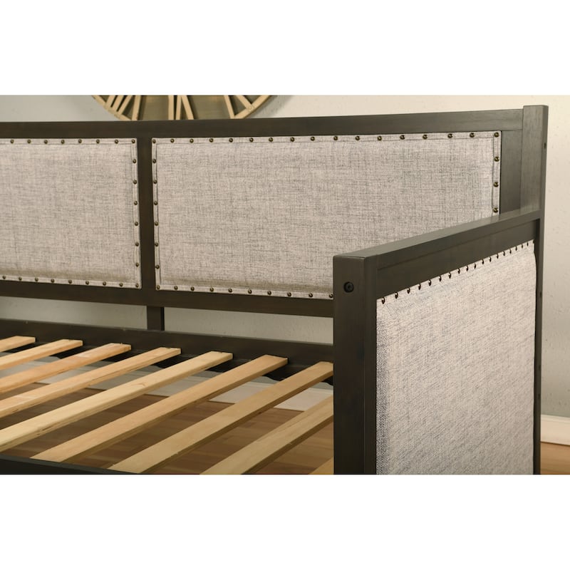 Somette Sloane Daybed in Graystone Finish includes Pop Up Trundle (Mattresses Not Included)