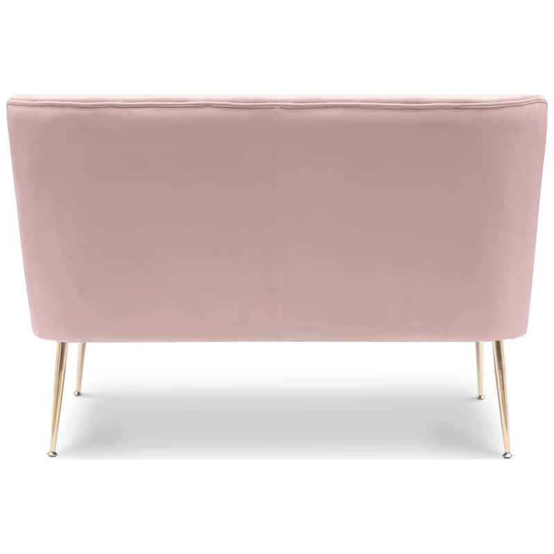 Farrah Upholstered Velvet Polyester 46" Wide Loveseat - Armless/ Scalloped Back