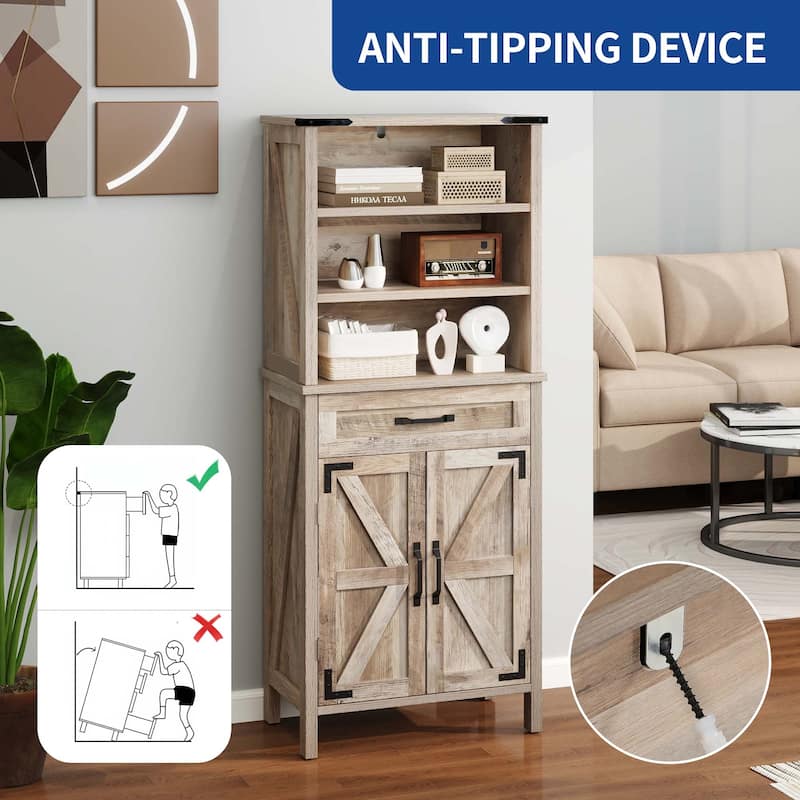 58" Tall Storage Cabinet Bathroom Storage Cabinet