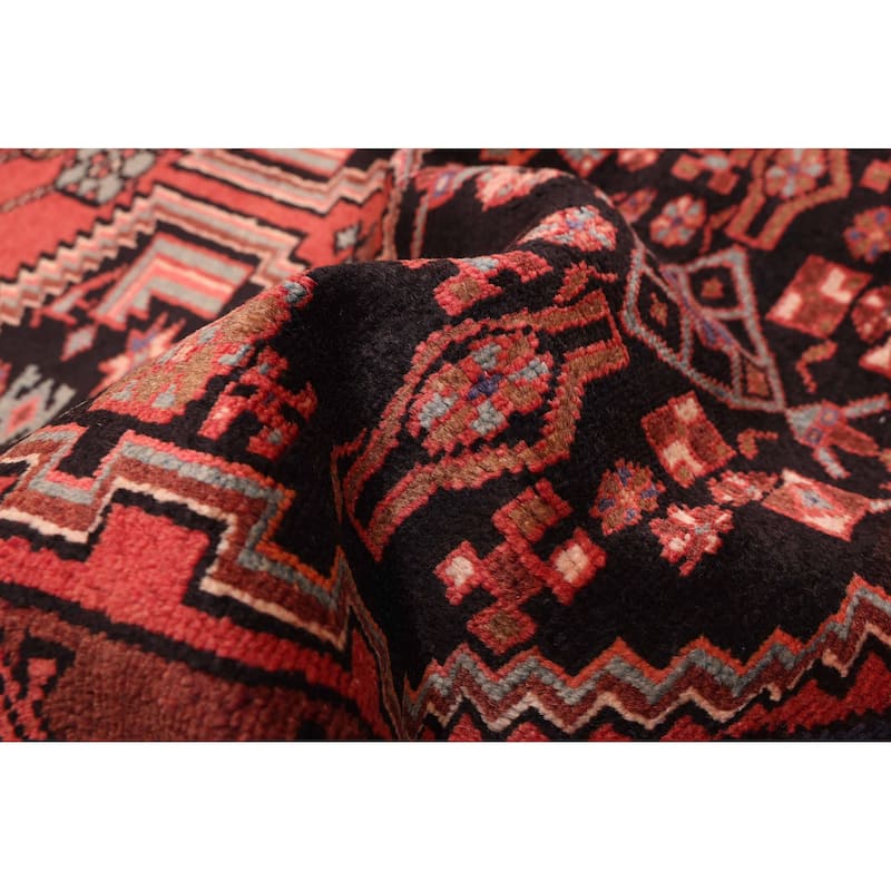 ECARPETGALLERY Hand-knotted Andelz Black, Red Wool Rug - 4'1 x 8'4