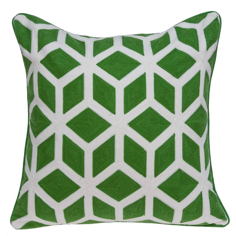 Geometric Square Throw Pillow - 20" - Green and White