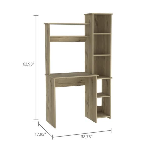 Writintg Desk with 2-Superior Shelves, Home Office Desks with 5-Cubbies ...