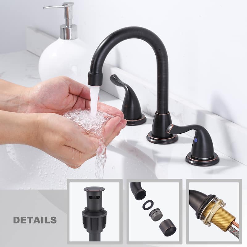 WOWOW 8 Inch Widespread Bathroom Faucet in Morden