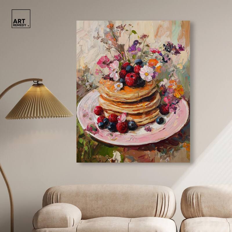 Raspberry Pancakes II Canvas by Art Remedy, Gallery Wrapped