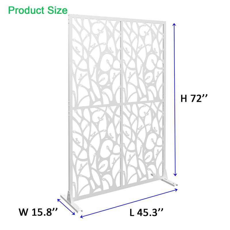 W3.8Ft X H6Ft Metal Privacy Screens, Outdoor and Indoor Divider with Free Standing for Balcony Patio Garden Room Divider
