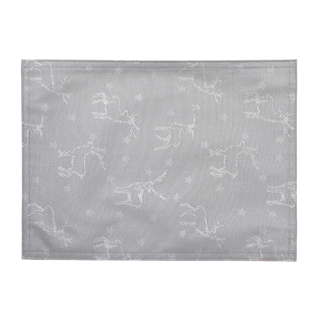 Lurex Placemat (Silver Reindeer) - Set of 12