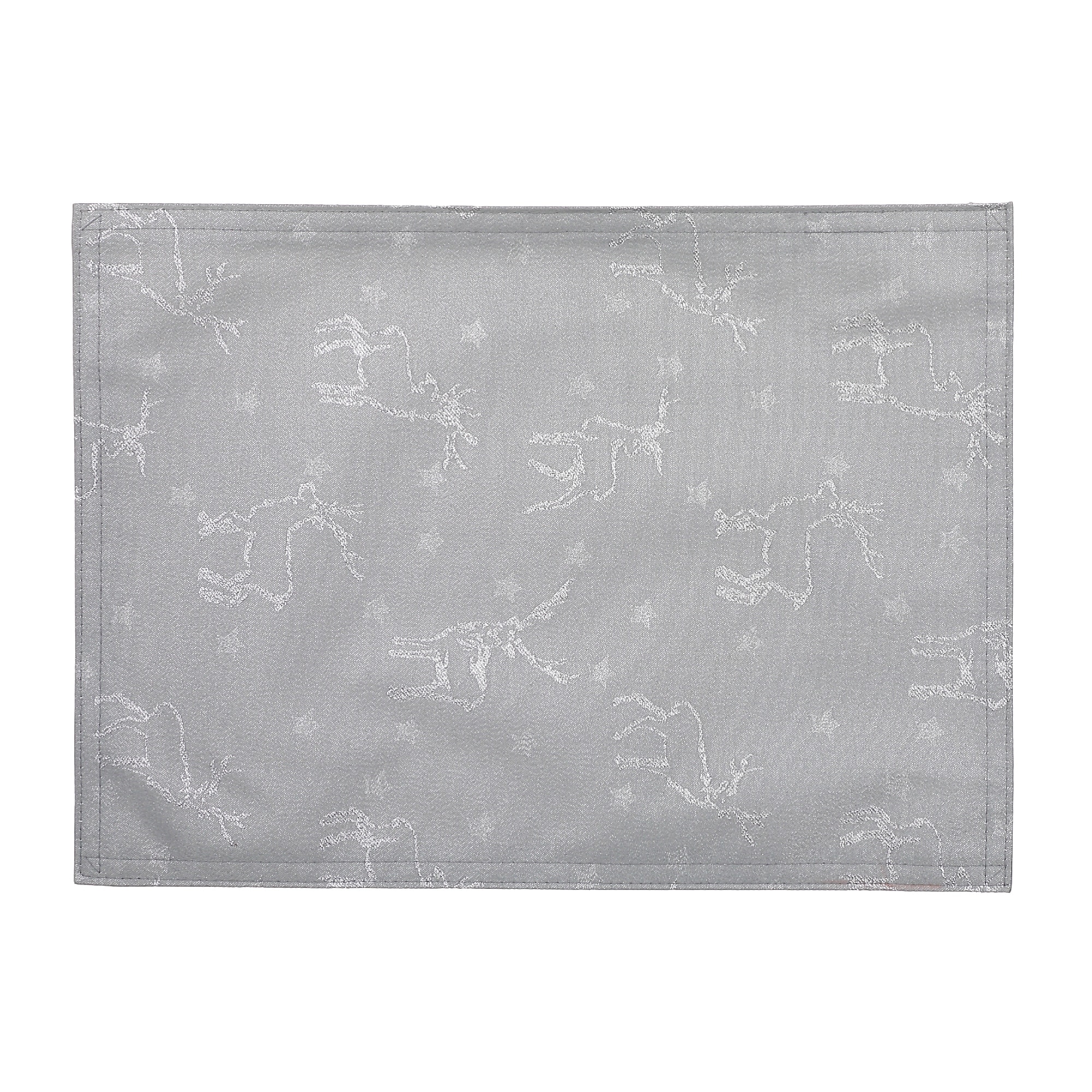 Lurex Placemat (Silver Reindeer) - Set of 12