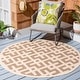 preview thumbnail 9 of 175, SAFAVIEH Courtyard Marita Indoor/ Outdoor Waterproof Patio Backyard Rug 5'3" x 5'3" Round - Brown/Bone