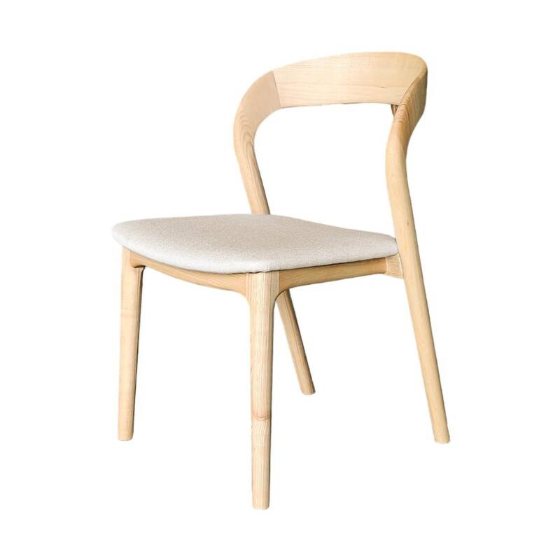 Java Ash Wood Upholstered Dining Chair (Set of 2) - Natural