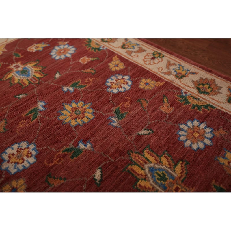 Floral Kazak Oriental Foyer Rug Hand-Knotted Orange Wool Carpet - 2'0" x 3'0"