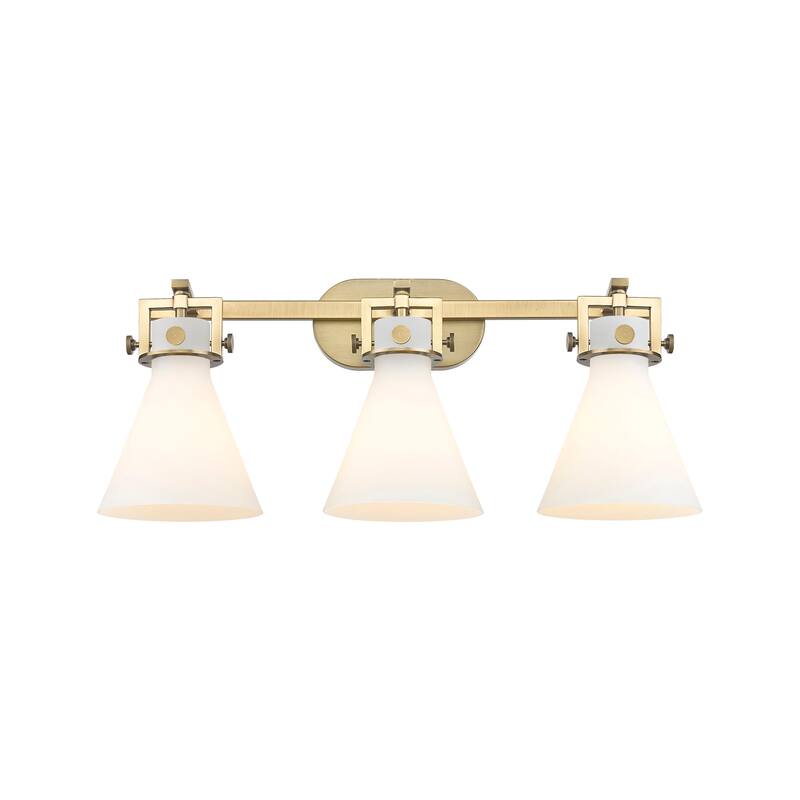 Innovations Lighting 411-3W-12-27 Newton Cone Vanity Newton Cone 3 - Brushed Brass