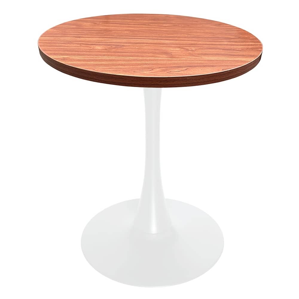 Bristol 27" Round Dining Table with MDF TableTop & White Pedestal Base for Kitchen & Dining Room