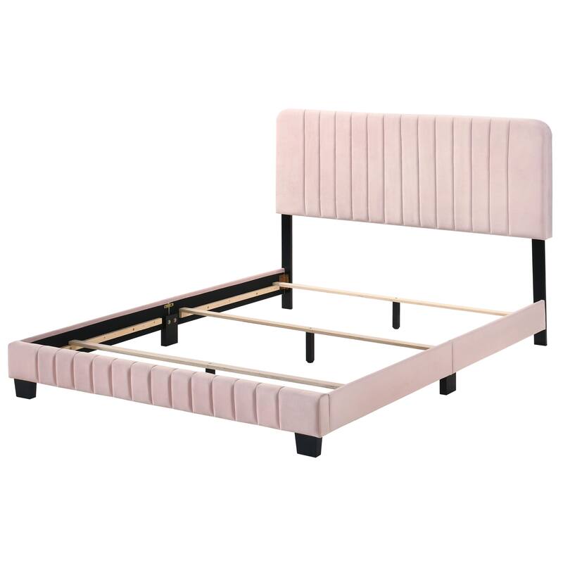Modern Pink Full Bed, Durable Material, Easy Assembly, Stylish Design for Contemporary Bedrooms