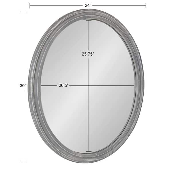 dimension image slide 1 of 4, Kate and Laurel Mansell Oval Framed Wall Mirror