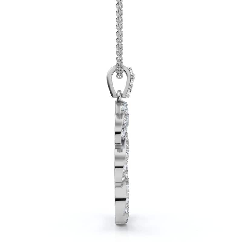1Ct Intertwined Circle Diamond Pendant Women's Gold Necklace Lab Grown