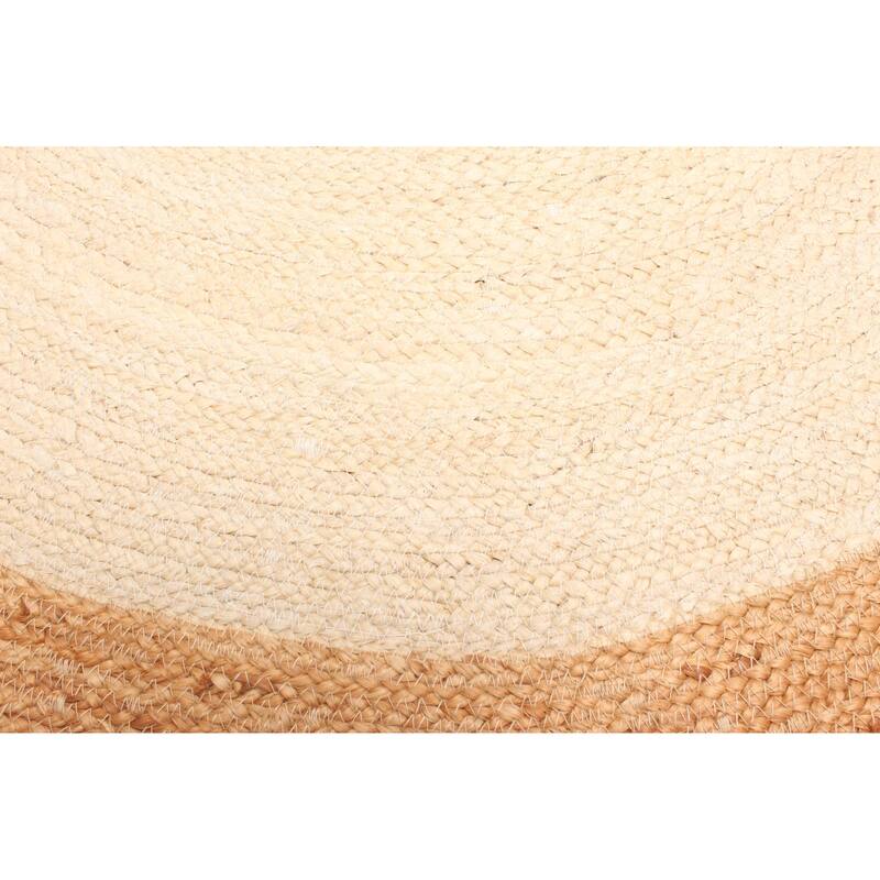 ECARPETGALLERY Braided Weave Palas Denizli Cream Jute Rug - 3'11 x 3'11