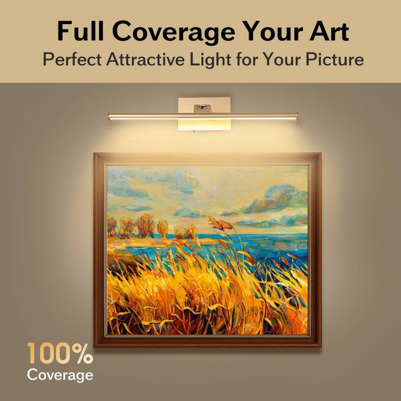 16" Modern Gold LED Wireless Picture Light with Remote Control