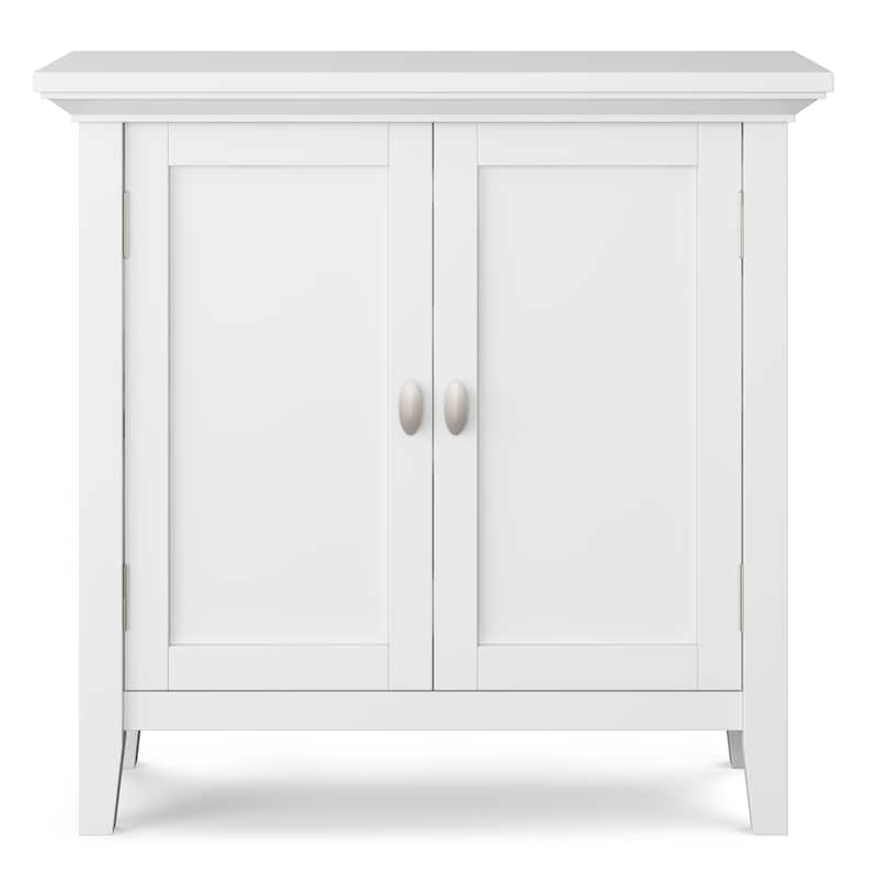 WYNDENHALL Mansfield SOLID WOOD 32 inch Wide Transitional Low Storage Cabinet - 32"w x 14"d x 31"h