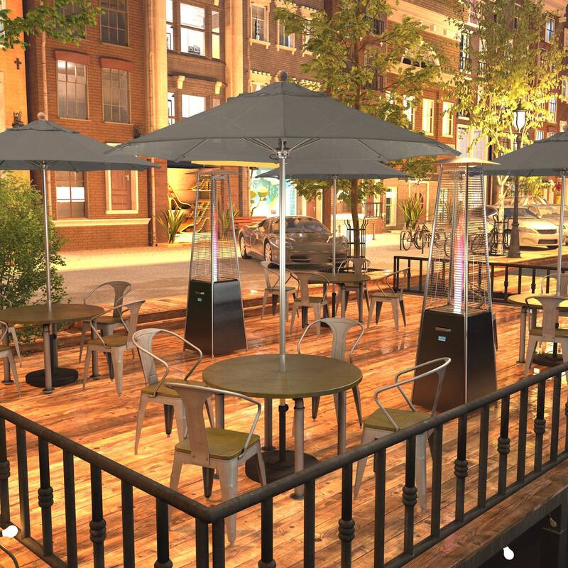 California Umbrella 7.5' Rd. Aluminum Frame, Fiberglass Rib Market Umbrella, Push Open,Anodized Silver Finish, Pacifica Fabric