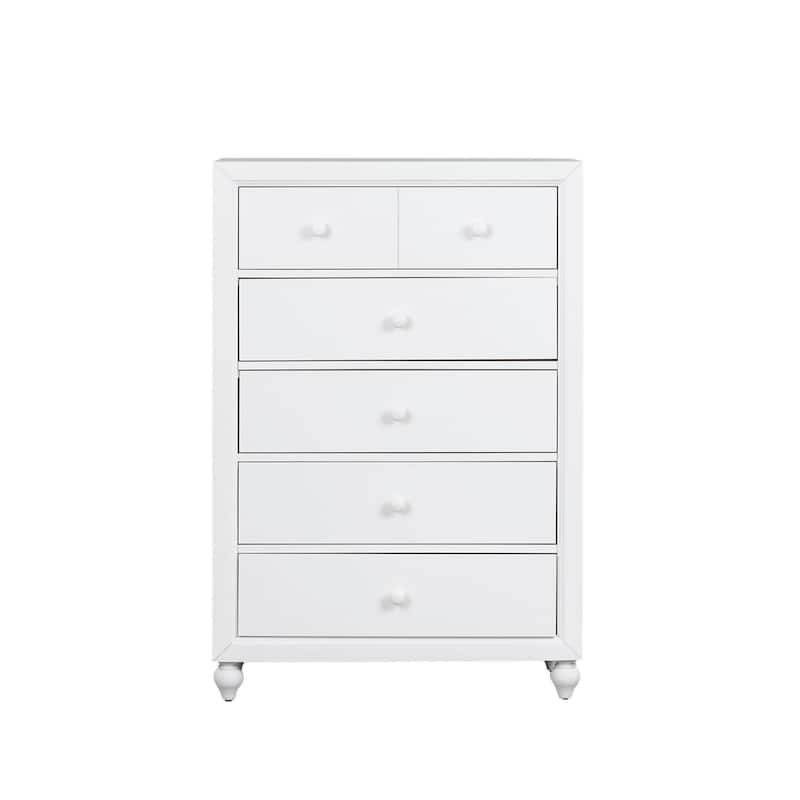 Copper Grove Cottage View White 5 Drawer Chest