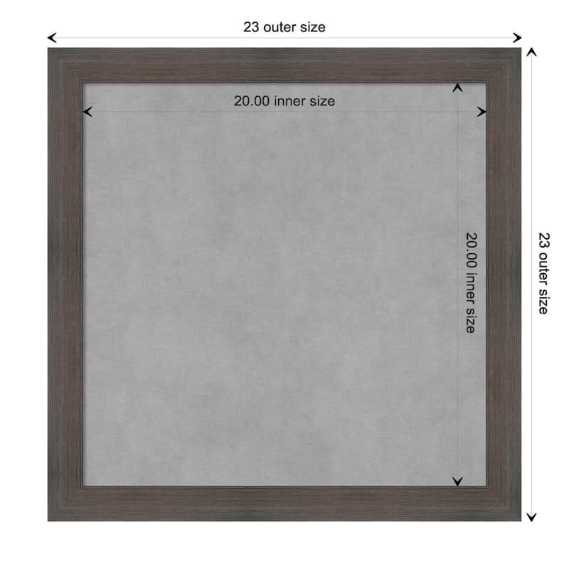 Amanti Art Hardwood Chocolate Narrow Framed Magnetic Board - Board Size 20x20