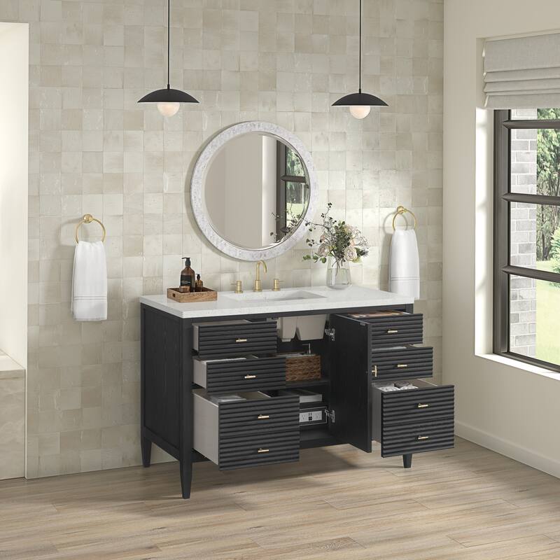 James Martin Vanities 485-V48-3LDL Myrrin 48" Single Basin Wood Vanity