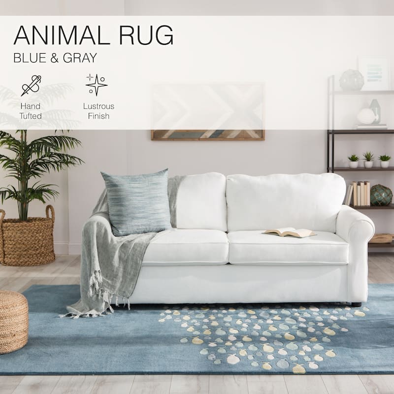 Handmade Schooled Animal Pattern Area Rug