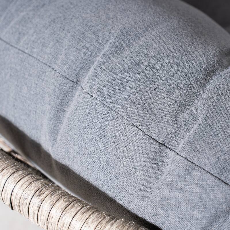 35.83" Outdoor Rocking Chair with Padded Cushion