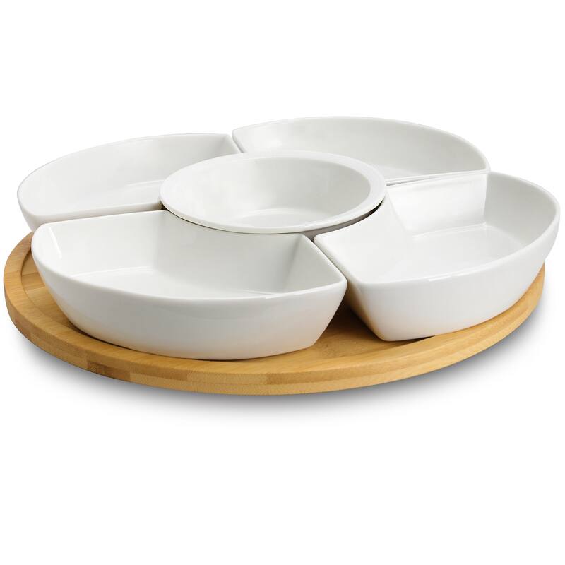 6 Piece Appetizer Serveware for Snacks and Condiments - 12.25 x 12.25