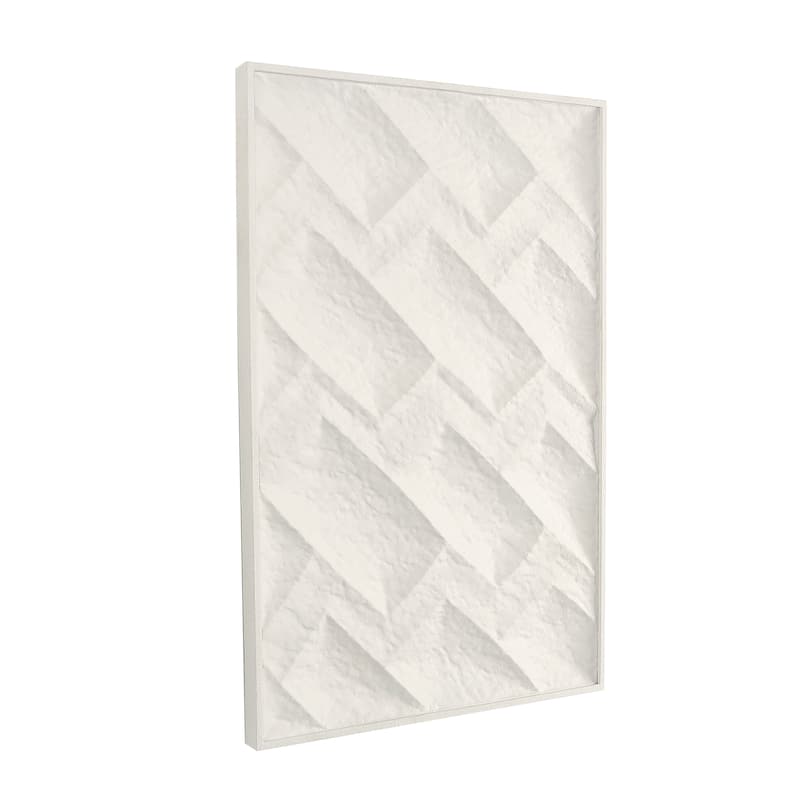 White Metal Dimensional Abstract or Geometric Wall Decor