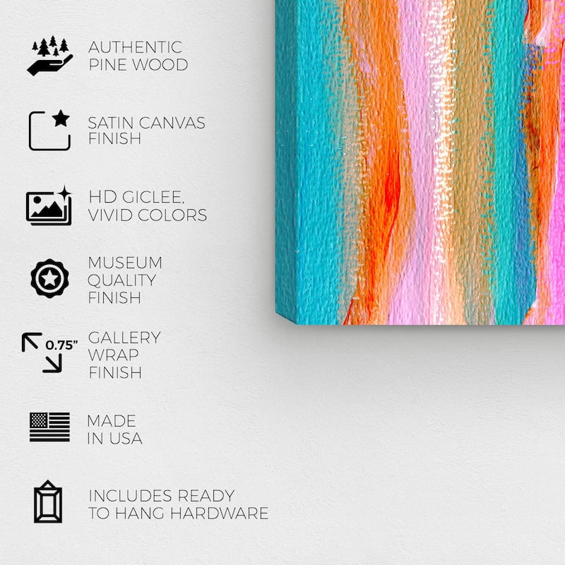 Wynwood Studio Abstract Beach Towel Pink and Turquoise Modern & Contemporary Wall Art Canvas Print