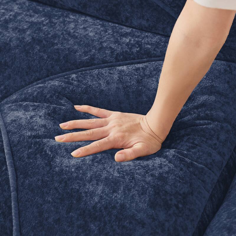 Velvet Tufted Loveseat Sofa Modular Couch, Boneless Deep Seat 2-Seater Couch, Available with/without Ottoman