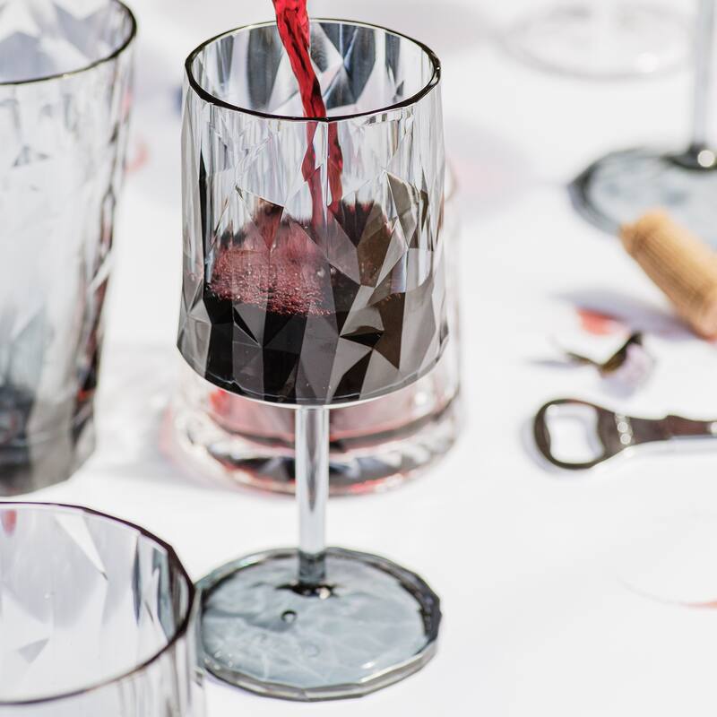 Superglass Smoke Gray Polycarbonate Wine Glass