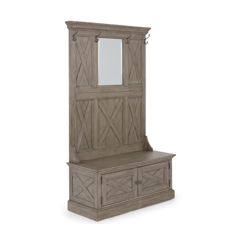 Mountain Lodge Gray Wood Hall Tree - 45" x 74" x 19"