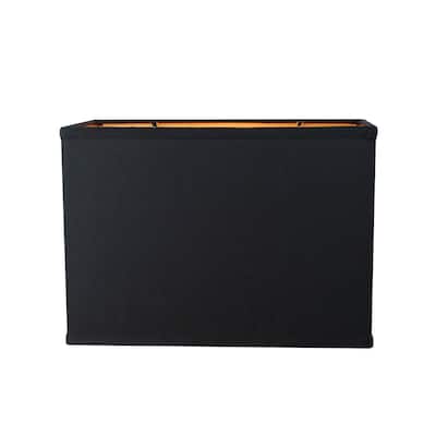 Rectangular Drum Lampshade (6.5x12) (6.5x12) x 9 Softback Black Shantung Fabric