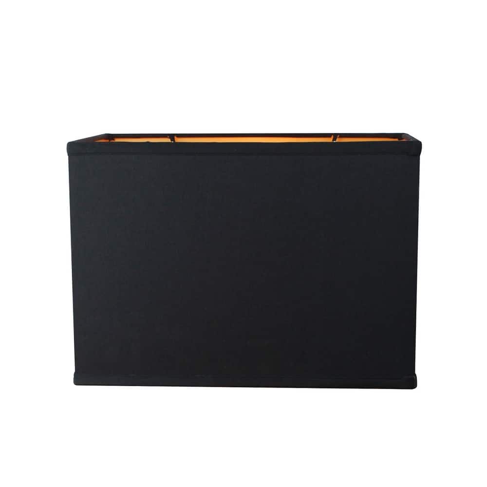 Rectangular Drum Lampshade (6.5x12) (6.5x12) x 9 Softback Black Shantung Fabric