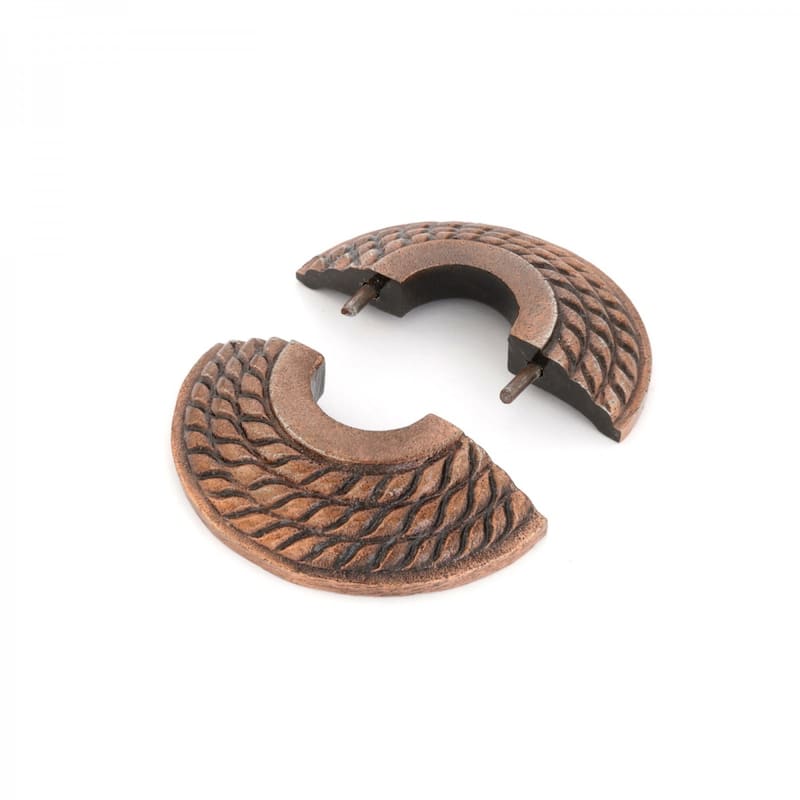 Copper Oil Rubbed Finish Radiator Flange Triple Roped 3/4" (IPS) pipe flange: 1" I D; 3-1/8" OD Renovators Supply