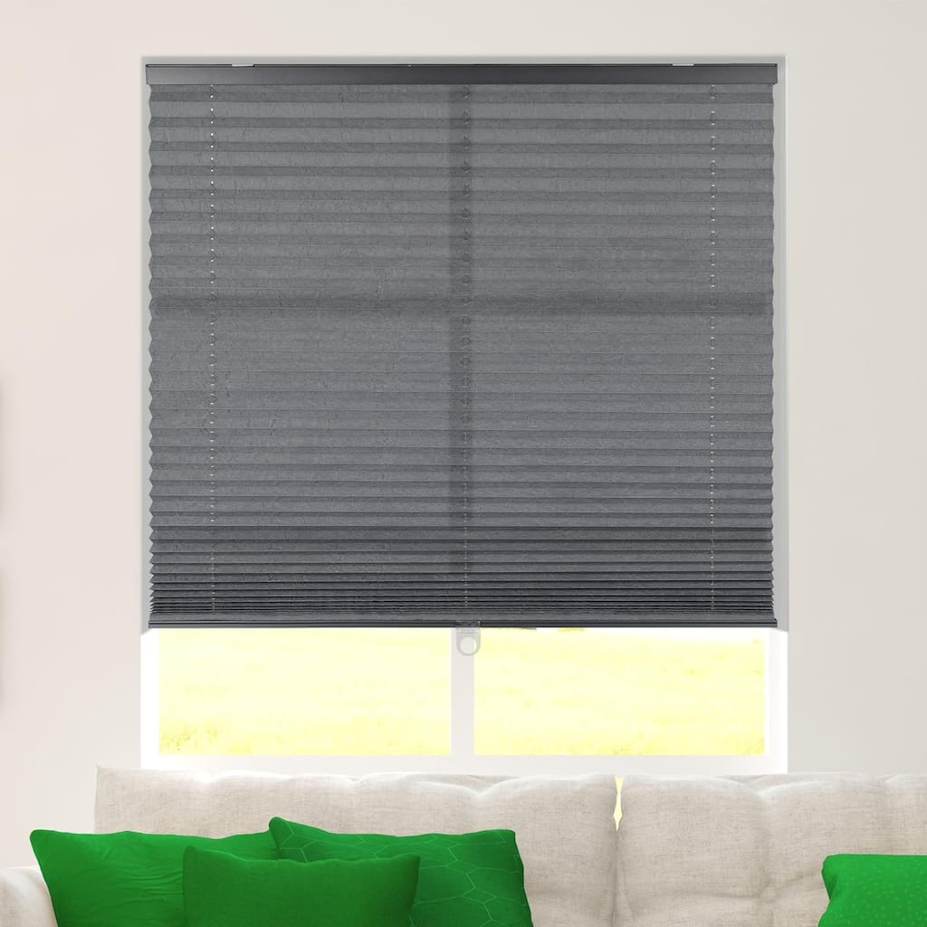 Calyx Interiors Gray Cordless Pleated Fabric Light Filtering Window Shade