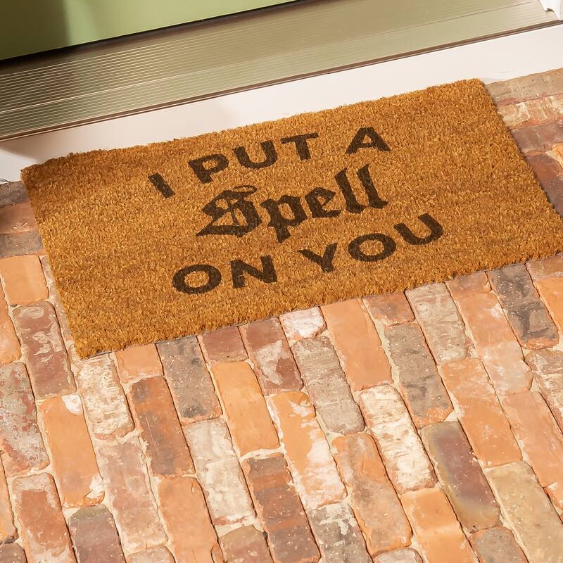 16 in. x 28 in. Coir Halloween Greeting "I Put A Spell on You" Door Mat