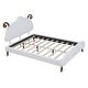 preview thumbnail 13 of 42, Full Size Upholstered Platform Bed with Animal Shaped Headboard