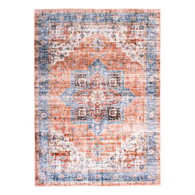World Rug Gallery Distressed Traditional Machine Washable Area Rug