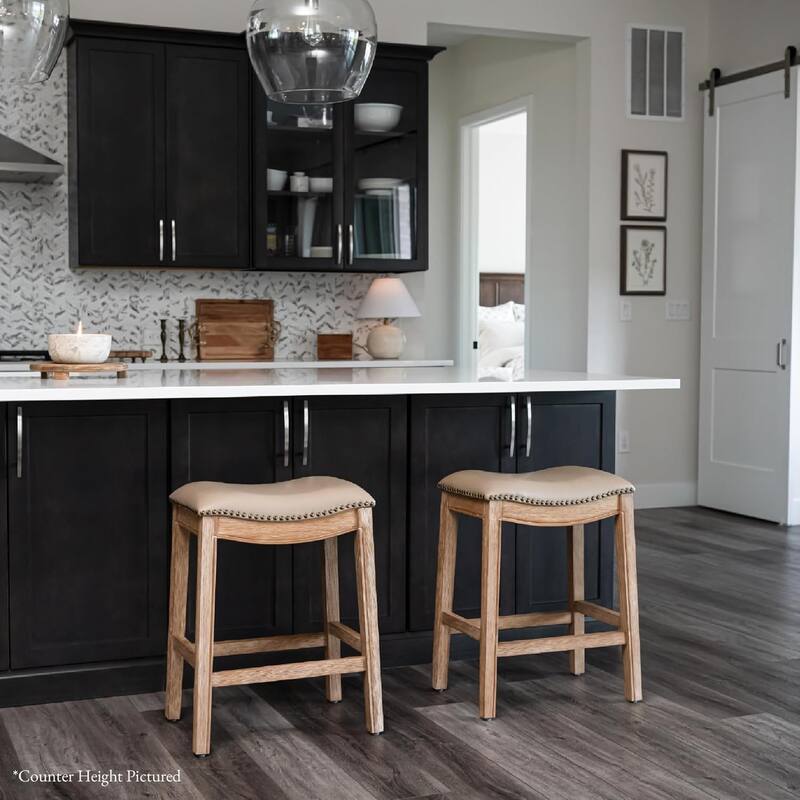 Maven Lane 31" Adrien Saddle Kitchen Bar Height Stool - N/A