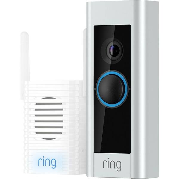 Shop Ring Video Doorbell Pro And Chime Pro Bundle Satin Nickel Satin Nickel Overstock 31966472